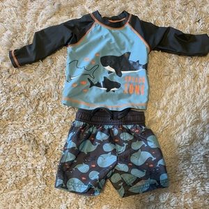 Boys swimsuit and rash guard set